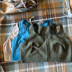 Fabletics front zip sports bras-2X-lot of 3